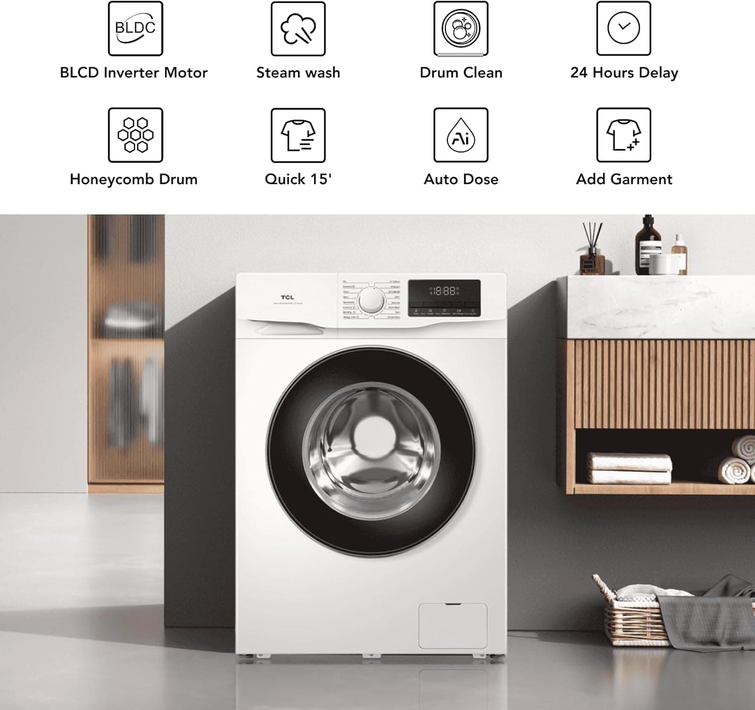 TCL 6kg Ultra Slim Front Load Washer image 2